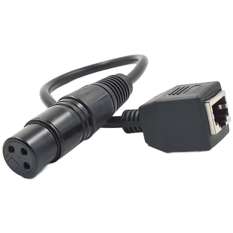 Three-core Female-to-female Adapter Cable XLR To For RJ45 Connection Cable DMX512 Stage Lighting Signal Extension Cable Kit