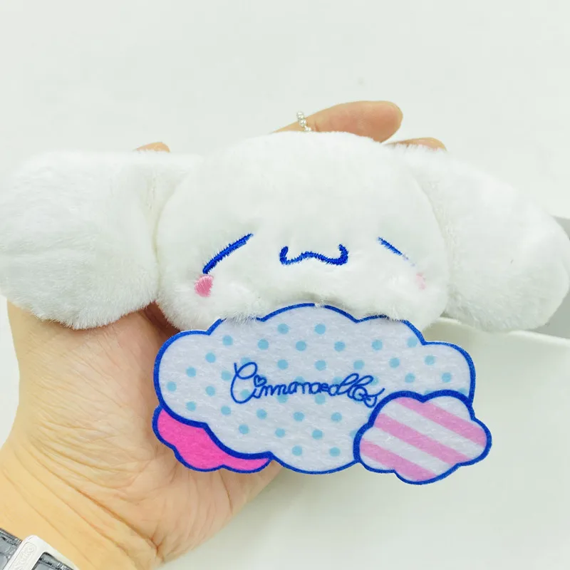 Sanrio-llaveros de Peluche de la serie Cinnamoroll Cloud para niños, llaveros colgantes de 9cm, juguetes de decoración para bolsos, llavero Kawaii, muñeca de Peluche, regalos encantadores