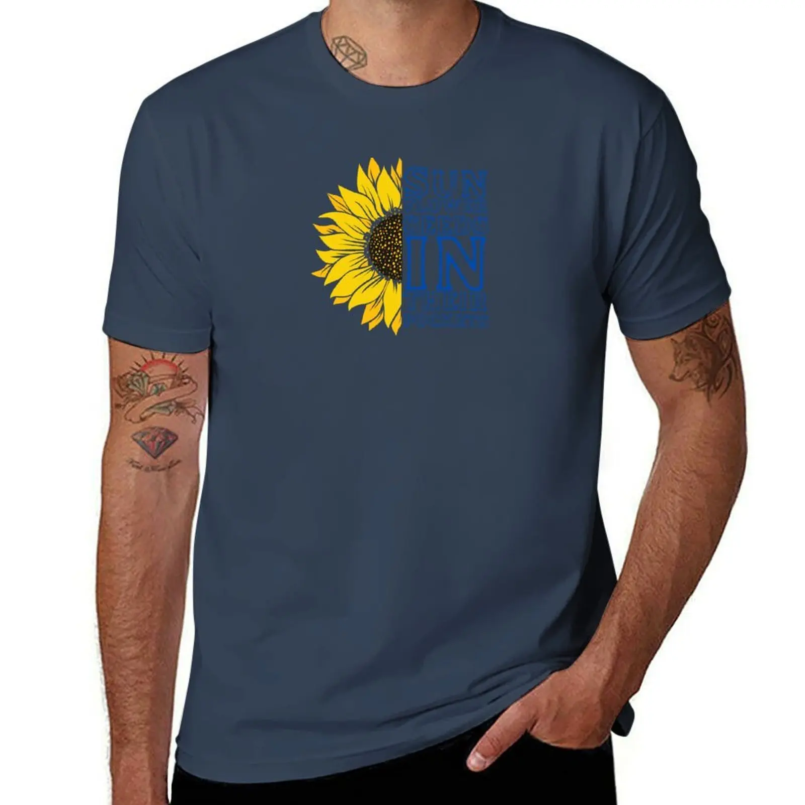 

Sunflower Seed In Their Pockets T-Shirt Minimalist Plain Crew Neck T-Shirt