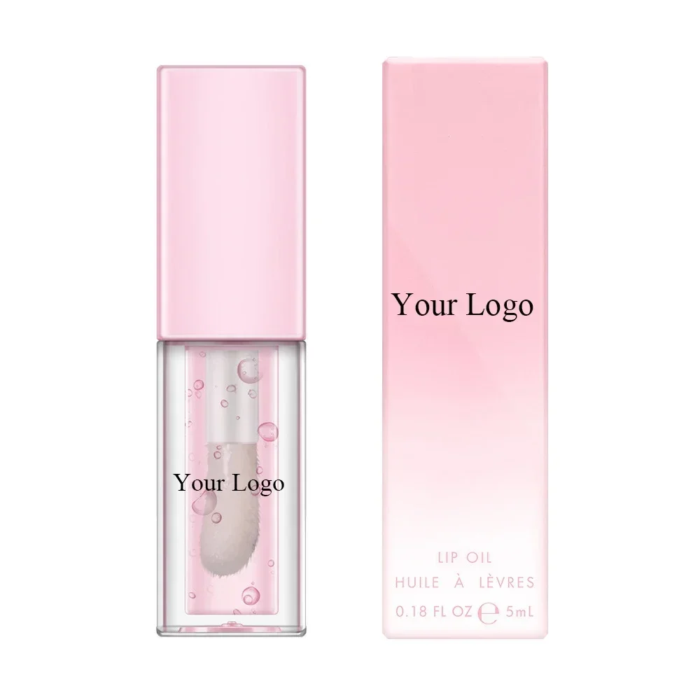 Private Label Clear Lipgloss Full Color Makeup Plumping Lip Oil Moisturizing Waterproof Lasting Lip Gloss Cosmetics Custom Bulk