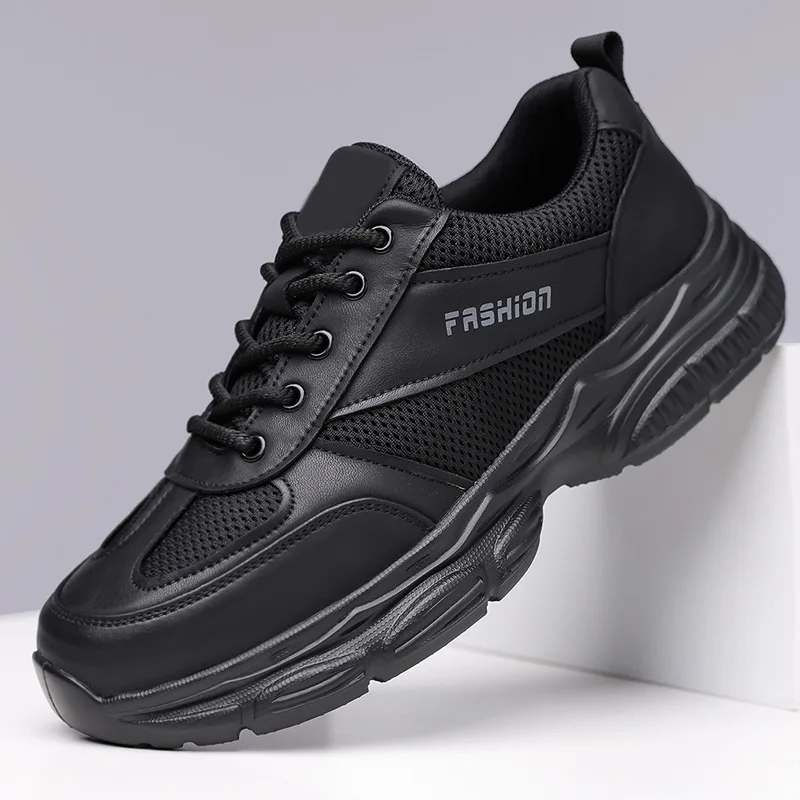 

Лето-Осенние новые дизайнерские кроссовки для мужчин, однотонные модные повседневные кроссовки на платформе, мужские дышащие сетчатые туфли