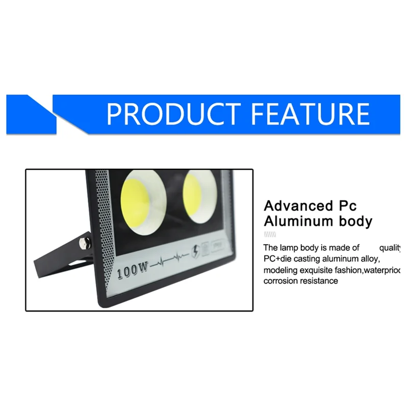 

ABJO-LED Floodlight 300W 220V Spotlight IP65 Waterproof Lamp Led Outdoor Flood Light Garden Street Lamp