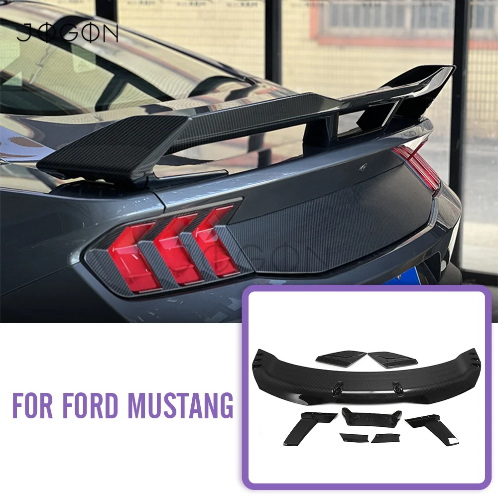 For Ford Mustang S650 2024 2025 GT Dark Horse Ecoboost Accessories 100% Real Carbon Fiber Rear Bumper HP Trunk Spoiler Kits