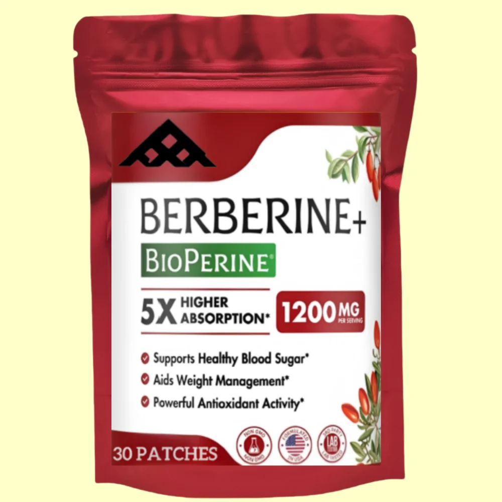 

Berberine Transdermal Patches with Ceylon Cinnamon,5X Higher Absorption Turmeric Support Immune System 30 Patches