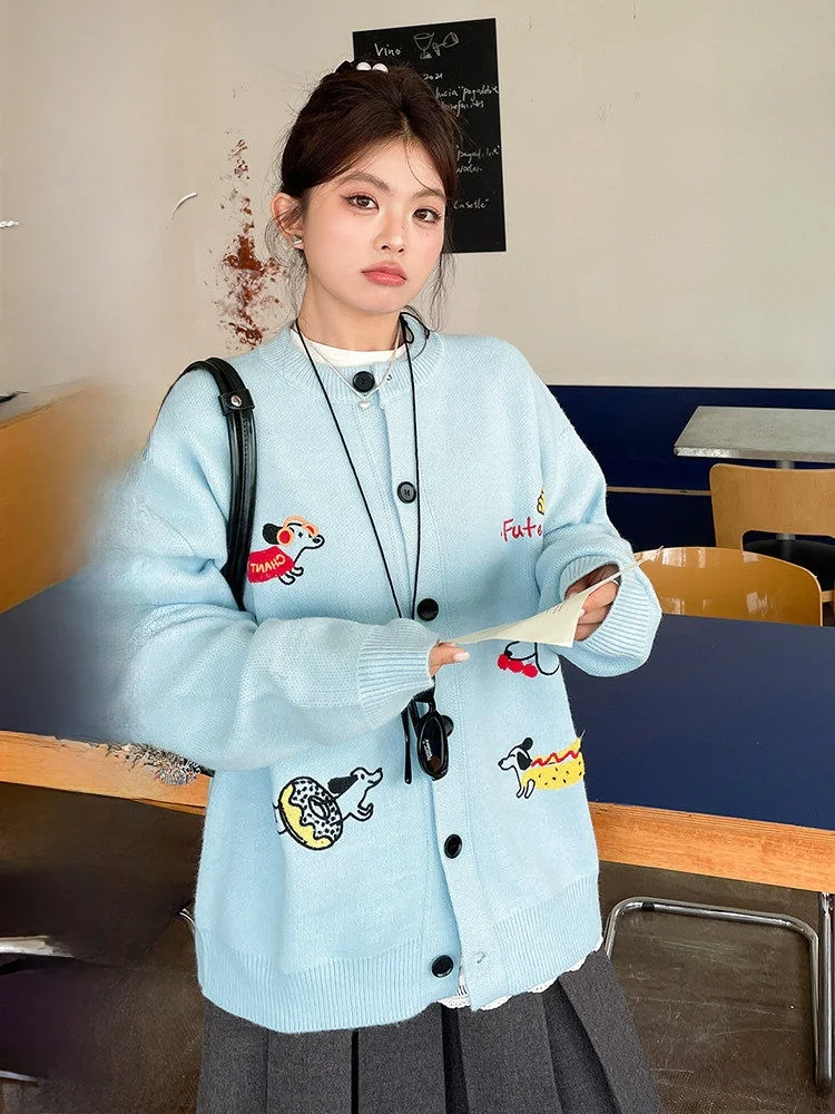 

Autumn New Sle Beautiful Sweater Jaet Age Reduction Large Size Women's Loose Slimming Open Cardigan Top Warmth Heating