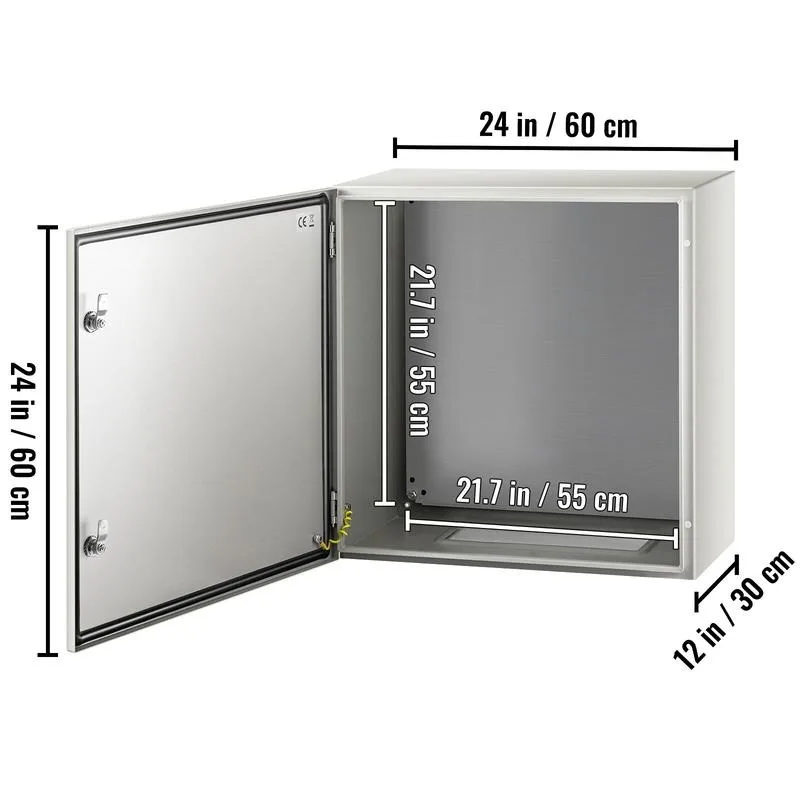 NEMA Steel Enclosure, 24 x 24 x 12'' NEMA 4X Steel Electrical Box, IP66 Waterproof & Dustproof, Outdoor/Indoor Electrical Junction Box, with Mounting Plate