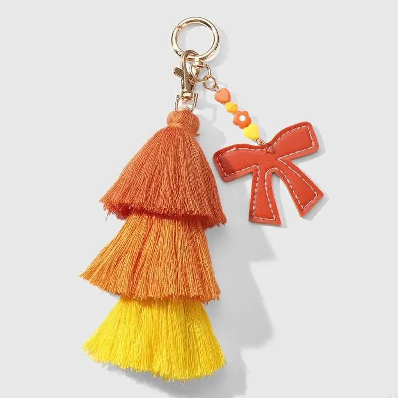 Tassels Keychain Elegant Pendant for Car Home and Motorcycle Accessories Ornament for Bags Wallets and Backpacks A2UB