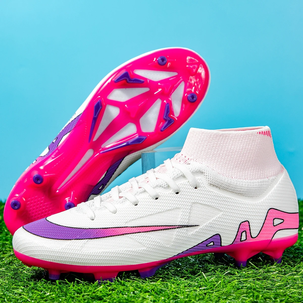 

New Men Soccer Shoes Futsal Football Boots High-top Non-Slip Grass Cleats Sneakers High-quality Match Indoor Hot-selling Outdoor