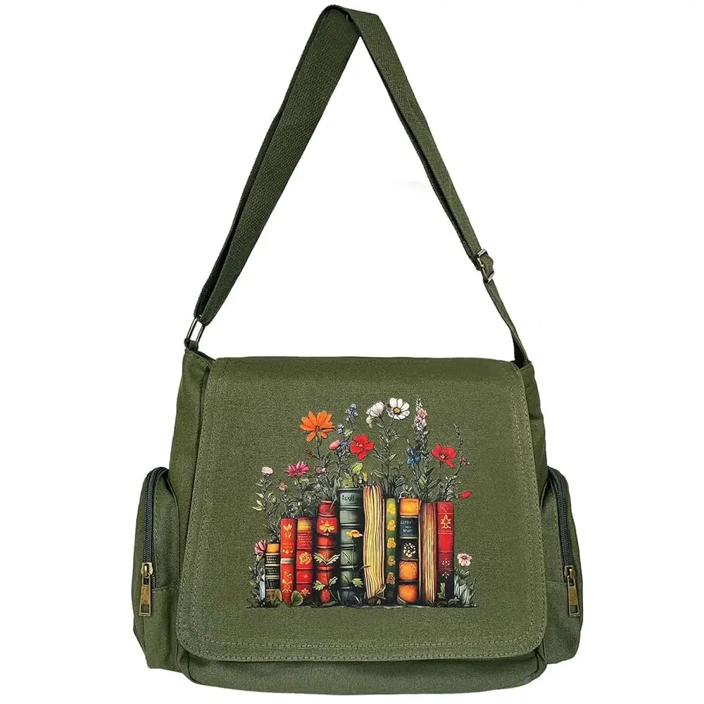 Personalized Pattern Messenger Bag Cute Canvas Crossbody Bags for Women/Men Shoulder Handbags Hobo Purses with Pockets