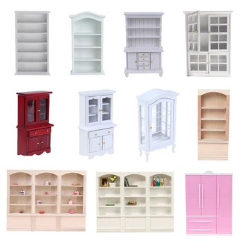 1:12 Dollhouse minyatür kitaplık vitrin depolama dolabı soyunma ekran kabine ev mobilya modeli oyuncak DollHouse aksesuar