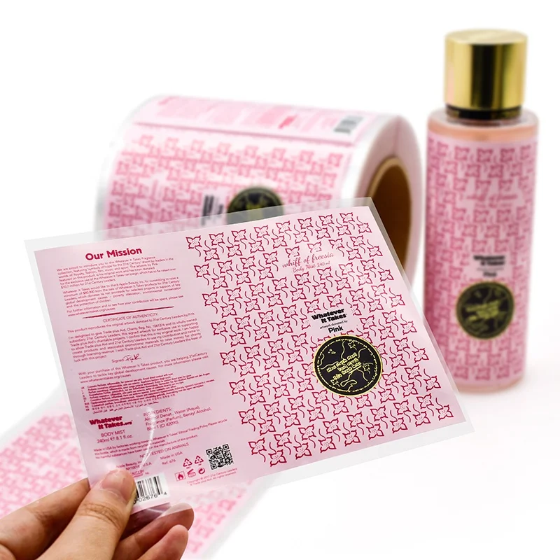 20 0 pieces.Custom.Custom private makeup plastic bottle label printing bopp cosmetic logo label skincare