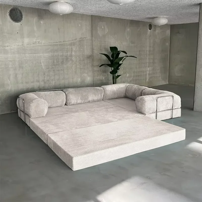 Modern Design Vacuum Compression Packaging High Density Foam Corner Sofa Bed