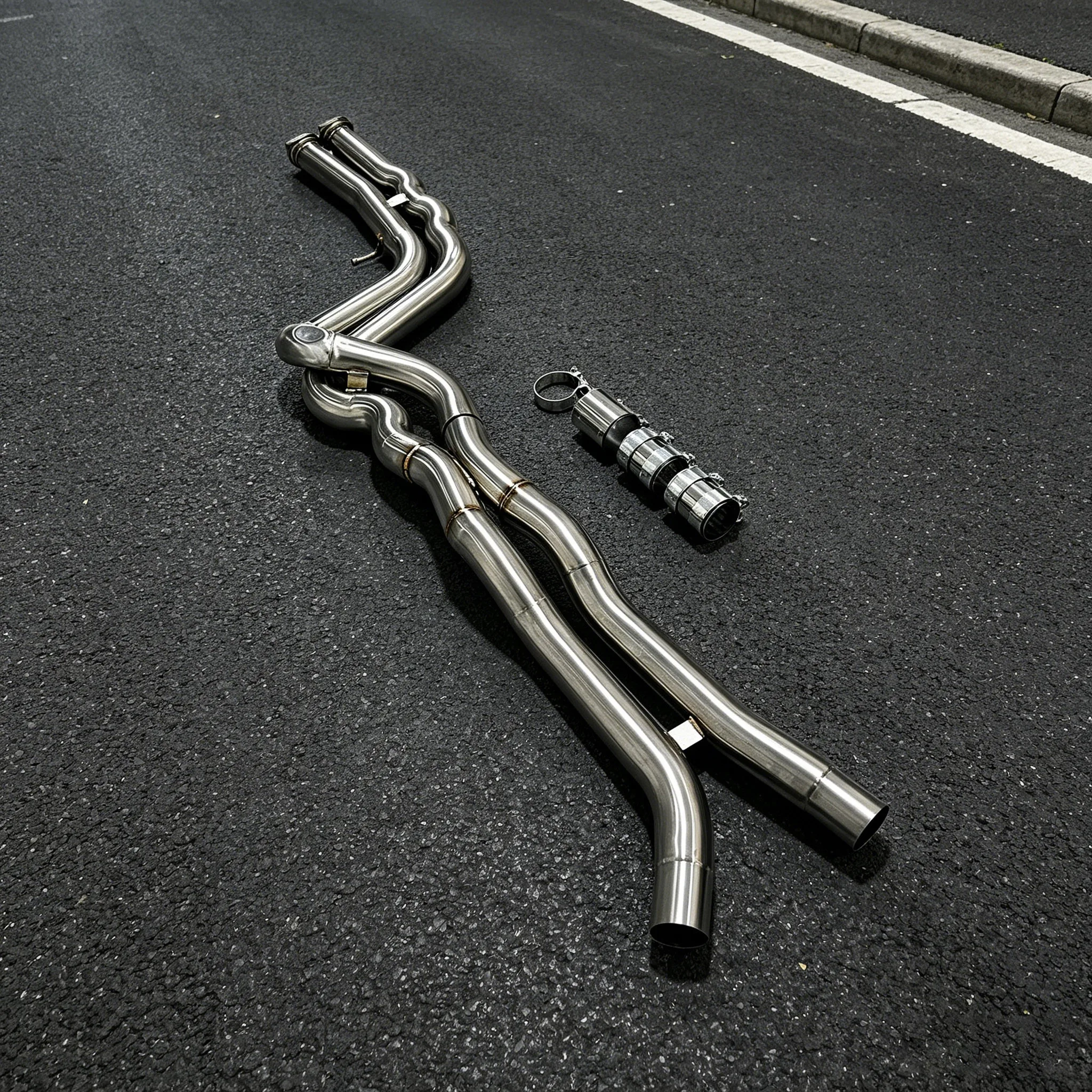 Custom Exclusive Equal Length MidPipe Without Resonator Stainless Steel For BMW M3 M4 F80/F82/F83 Mid Pipe Exhaust-1.5mm Thick