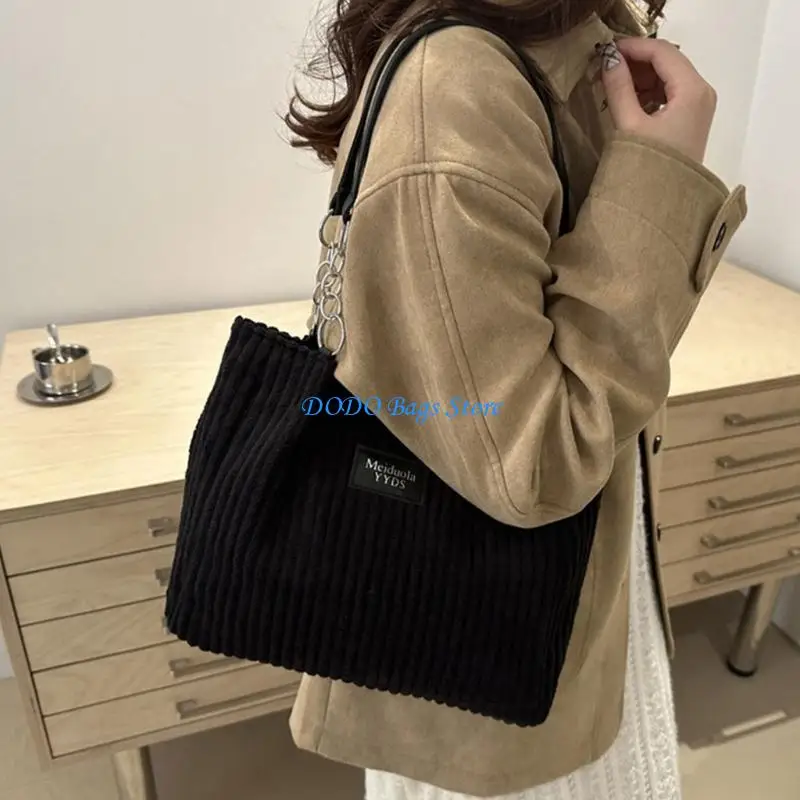 

Женская вельветовая сумка подмышками, модная сумка через плечо, сумка большой вместимости для ежедневных покупок и повседневных