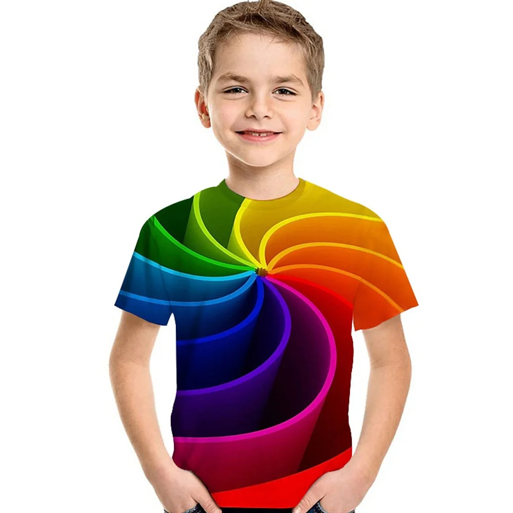 2024 Kinder Jungen Mädchen lässig T-Shirts 3d gedruckt Cartoon lustige T-Shirt Kinder Geburtstags geschenk T-Shirts Baby kleidung Sommer