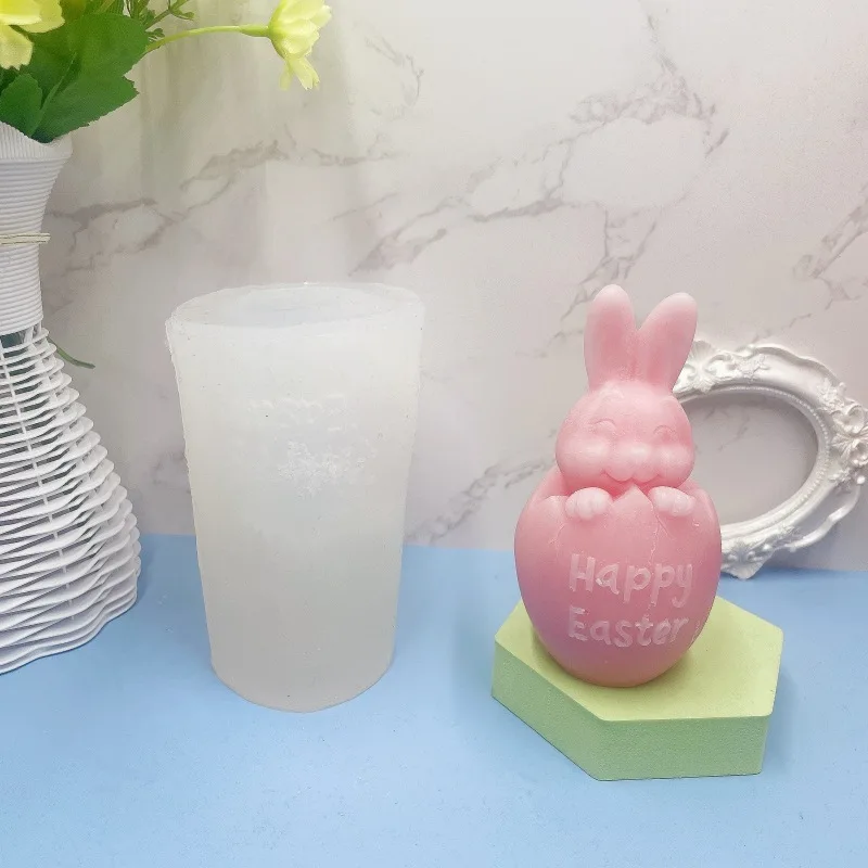 DIY Easter Broken Shell Rabbit Silicone Mold Handmade Rabbit Aromatherapy Gypsum Ornaments Candle Mould