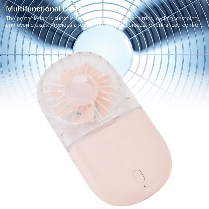

Foldable Handheld Fan 5 Speeds Low Noise Portable Personal Fan Rechargeable For Travel Camping Outdoor Pink
