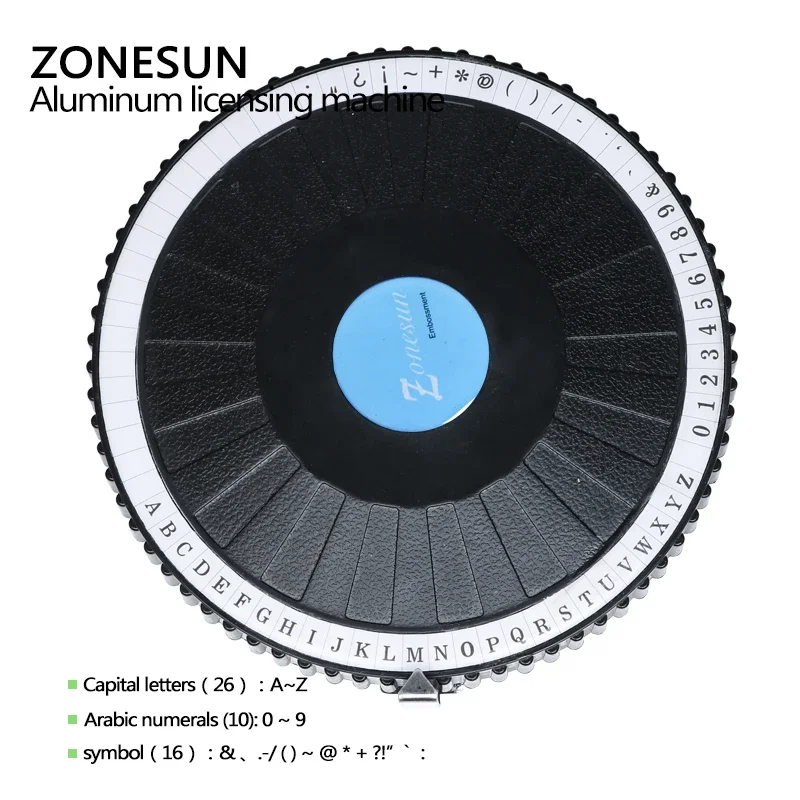 ZONESUN Dog Tag Military engraver Machine Manual Embossing Machine Stainless Steel Metal PVC Number 52 letters Characters Custom