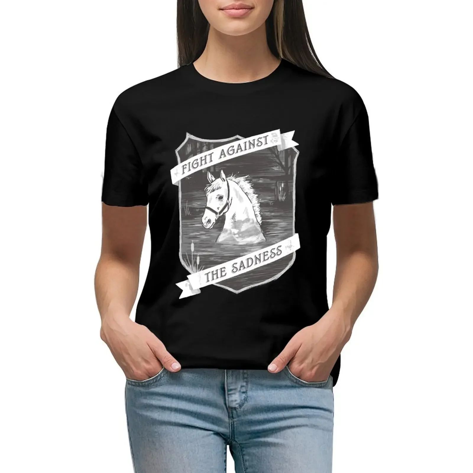 

Fight against the sadness, Artax! T-Shirt lady clothes animal print tees Blouse t-shirt dress for Women plus size sexy