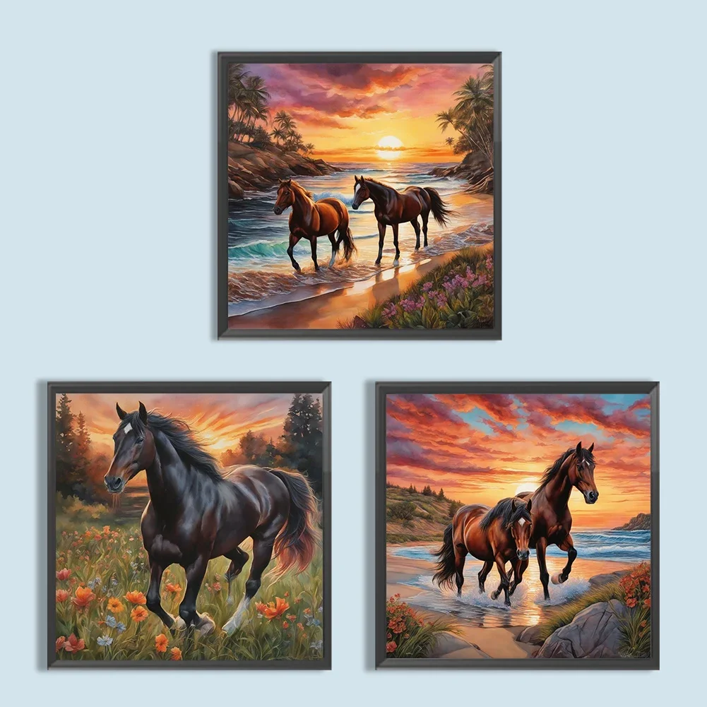 5D DIY Full Round Drill Diamond Painting Fine Horse Kit Home Decor Art Craft