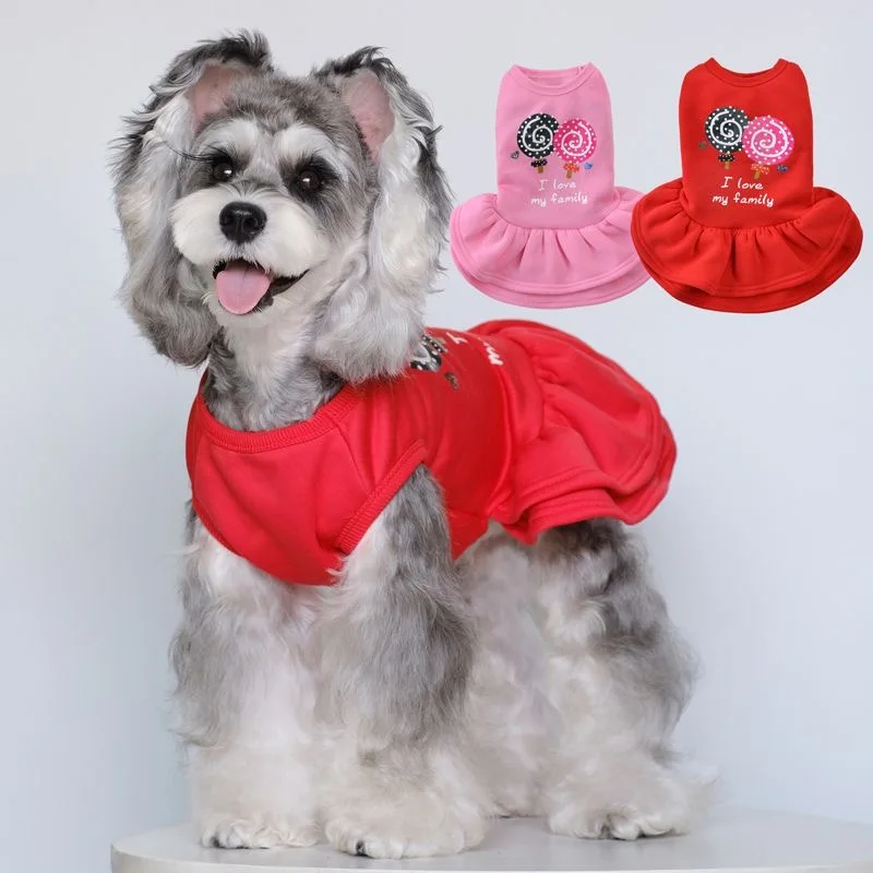 

Clothes for Dogs Cats Fashion Warm Skirt T Shirt Pet Harness for Small Puppy Princess Costume Pet Supplier Dog Dresses Skirts