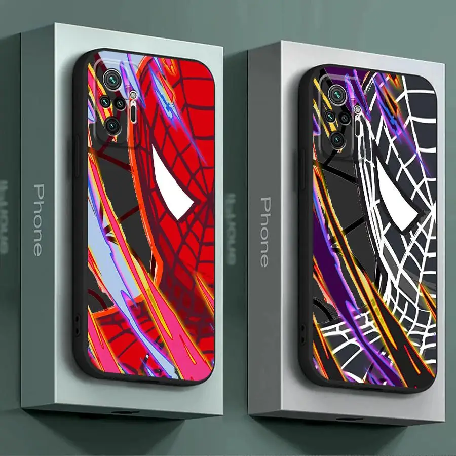 Marvel Anime Spider Man Phone Case for Redmi Note 10S 12S 10 13 Pro 9T 12 11S 9S 11 Pro 9 8 7 8T 12 TPU Soft Luxury Cover