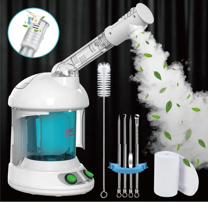 

Nano ion Face steamer with 360° rotating nozzle, portable face steamer for personal care use at home or in the salon