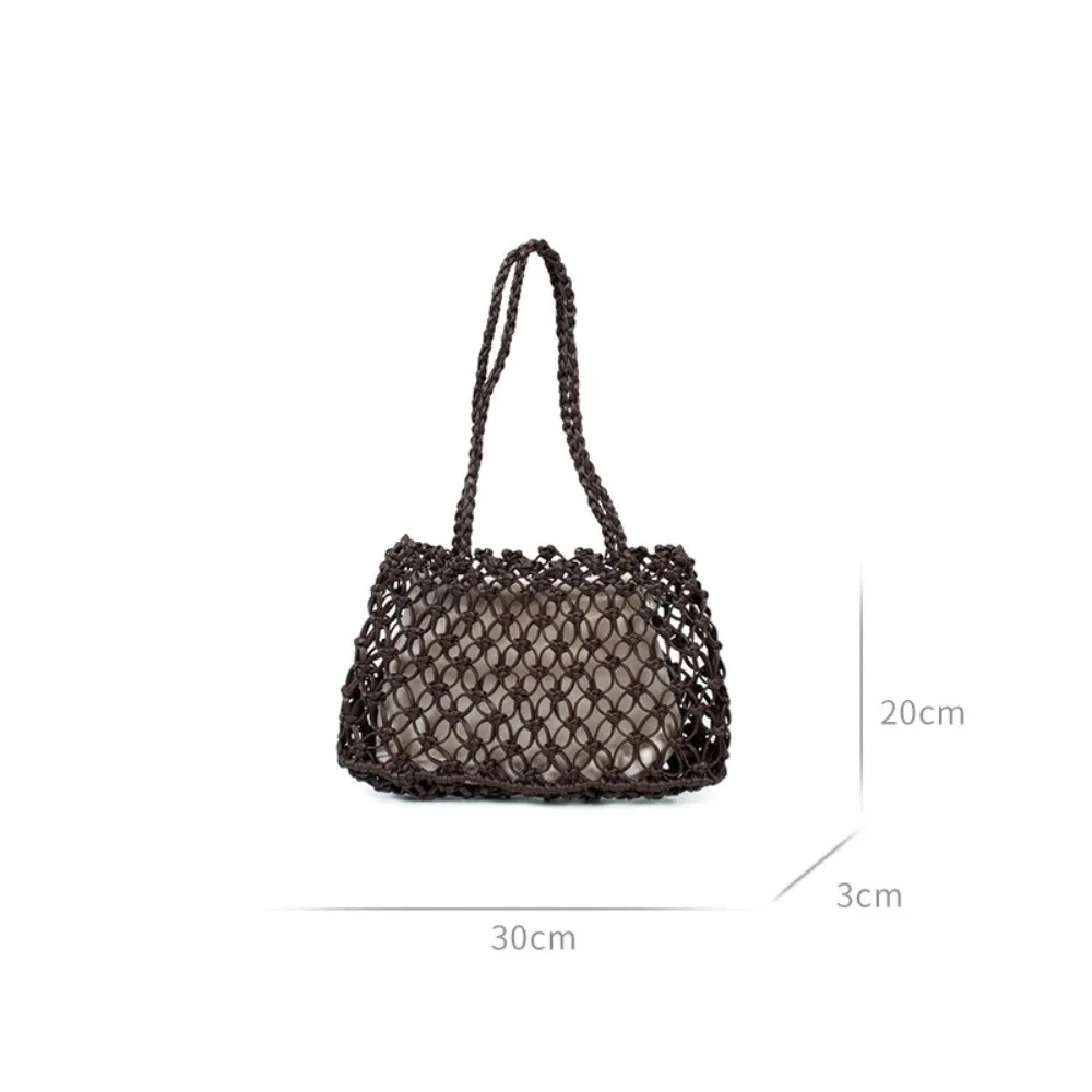New Niche Hollow Design Woven Women's Tote Texture Unique Fashion Simple Casual Versatile Seaside Beach Bag Durable Practical