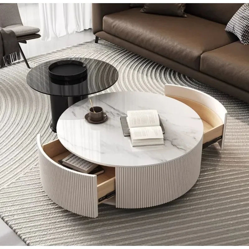 

Современный минималистичный журнальный столик из ткани и каменной плиты, новый чайный столик для дома, мебель для гостиной, каменный стол, бесплатная доставка