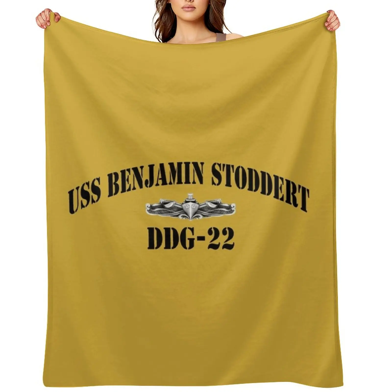 

USS BENJAMIN STODDERT (DDG-22) SHIP'S STORE Throw Blanket Plaid Beach Beautifuls Blankets