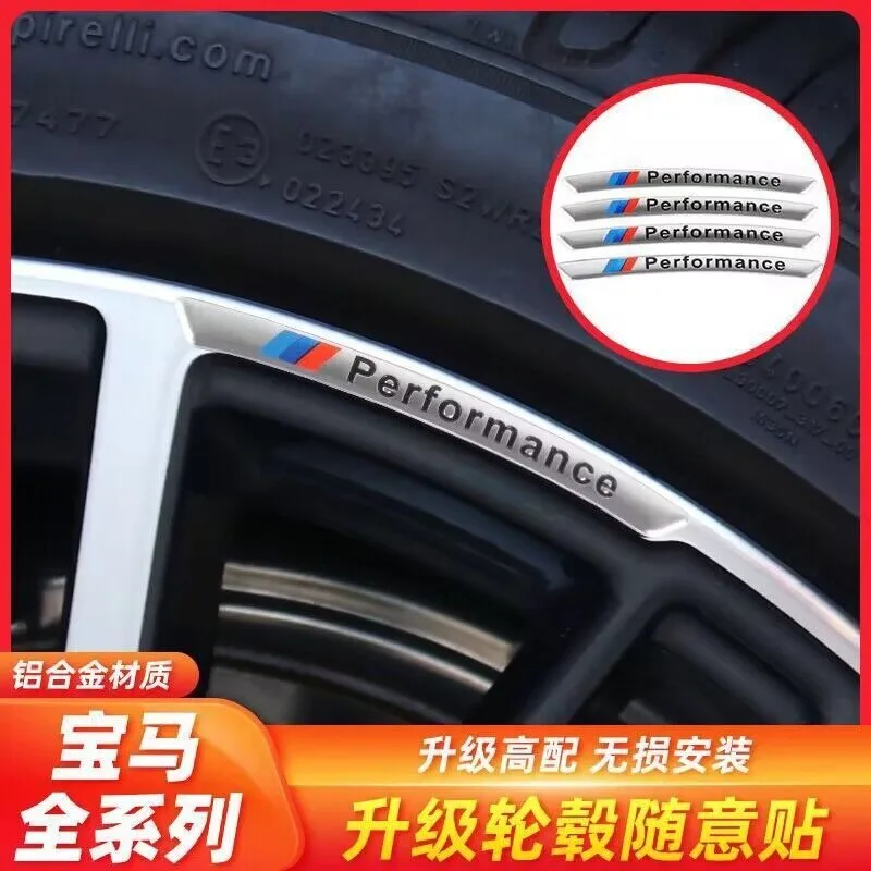 

4 PCS Aluminum Car Badge Styling Wheel Hub Rims Decor Stickers For E87 E46 E28 E60 G20 G03 G05 F10 E93 X1 X3 X5 X4 Z4 E90 E92