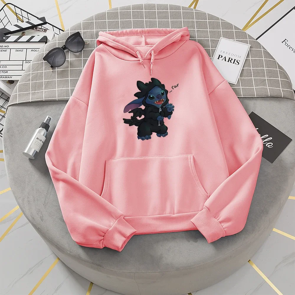 Funny Stitch Hoodies Women Cute Toothless Hoodie Female Printing Cartoon Sweatshirt Winter Harajuku Fleece Tops Clothing