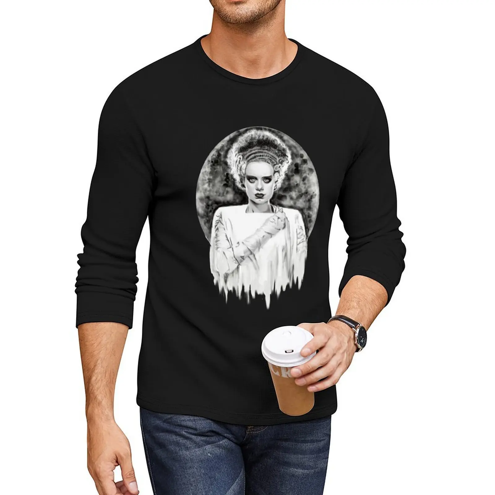 

Frankenstein's Bride Long T-Shirt sports fan t-shirts new edition t shirt graphic t shirt Men's t-shirt