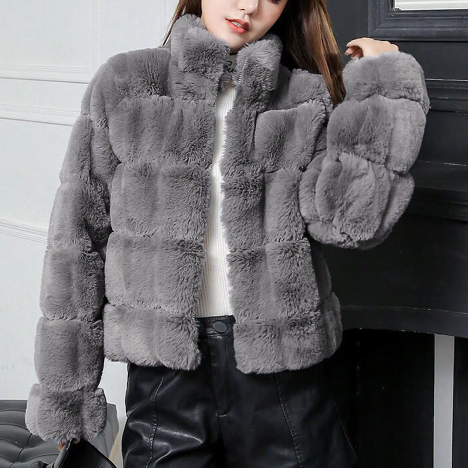 2024 Faux fur Rex rabbit fur coat, autumn and winter Korean version, loose version, hairy faux fur coat