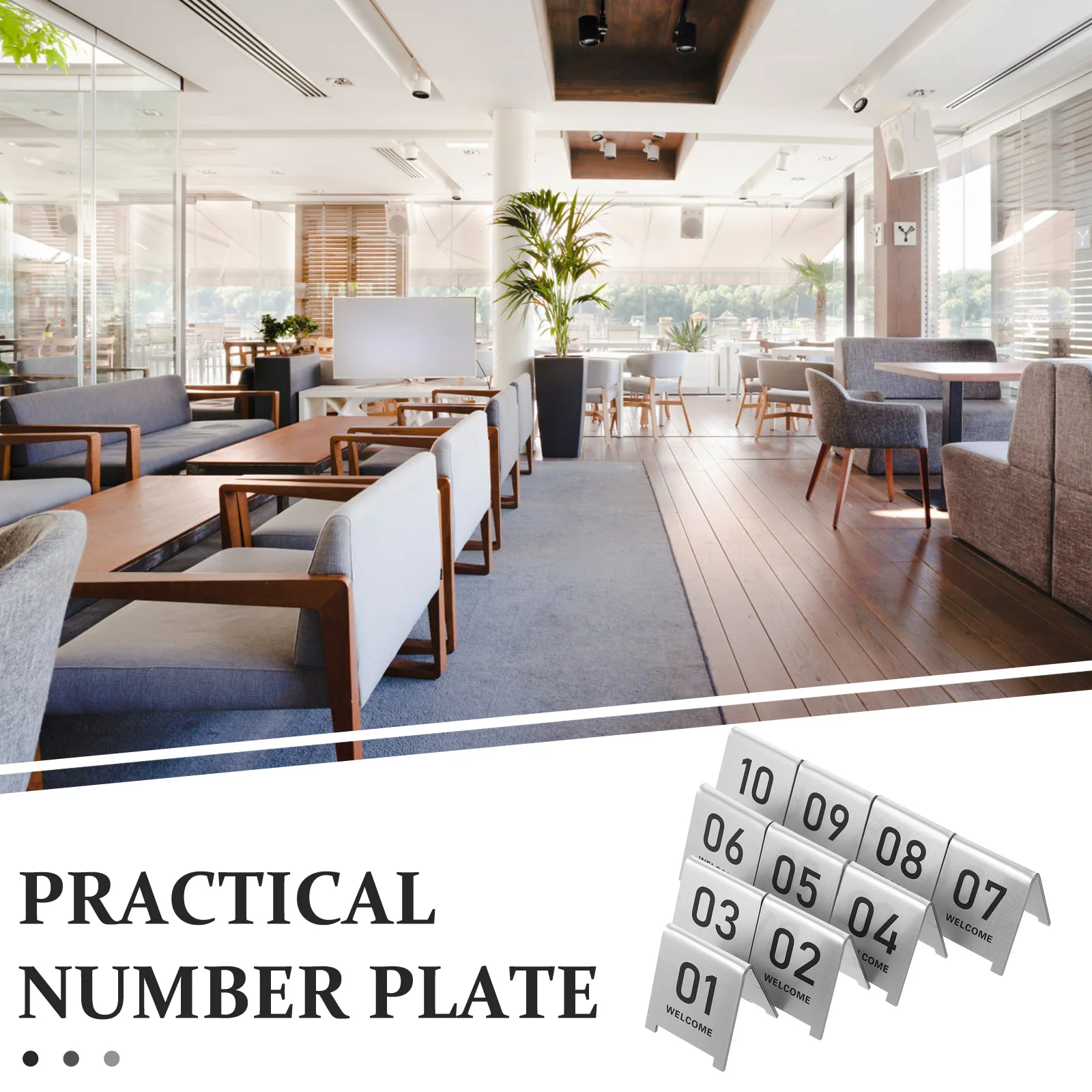 

10pcs Acrylic Restaurant Multi Function Marker Signs 60x70mm Black Matte Reusable Banquet Table Number Signs Supplies