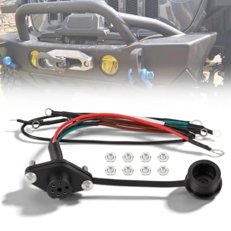 

39886 5-Wire Winch Female Socket Assembly, 12V Remote Control Wiring Connector Harness Kit Fit for Badland 5000 12000 and WARN