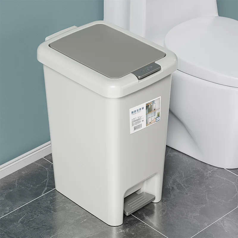 Large Capacity Garbage Bin with Lid Household Bathroom Living Room Kitchen Bedroom Light Luxury Pedal and Press Type Garbage Bin