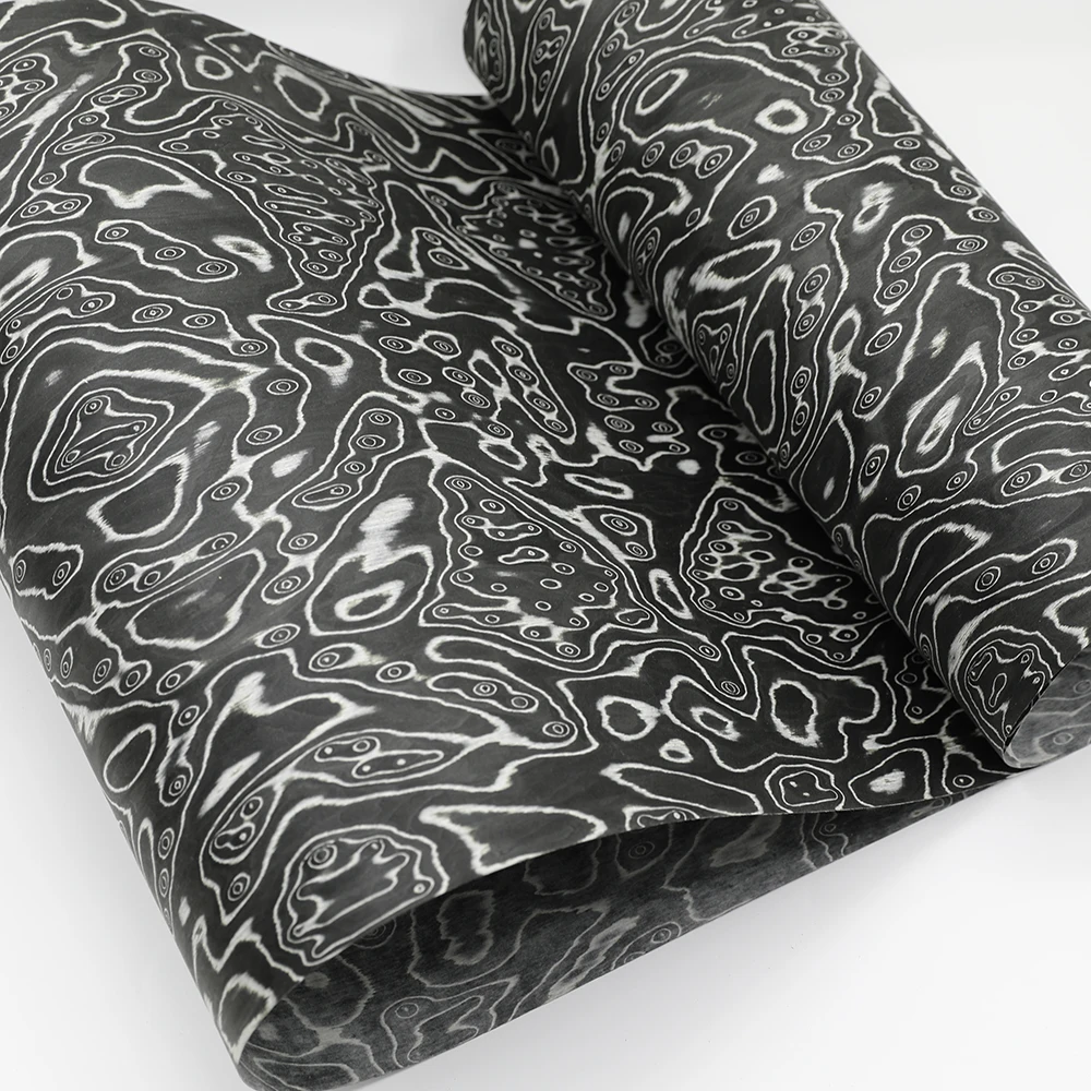 New Design Black And White Engineered Wood Veneer With Fleece Backing