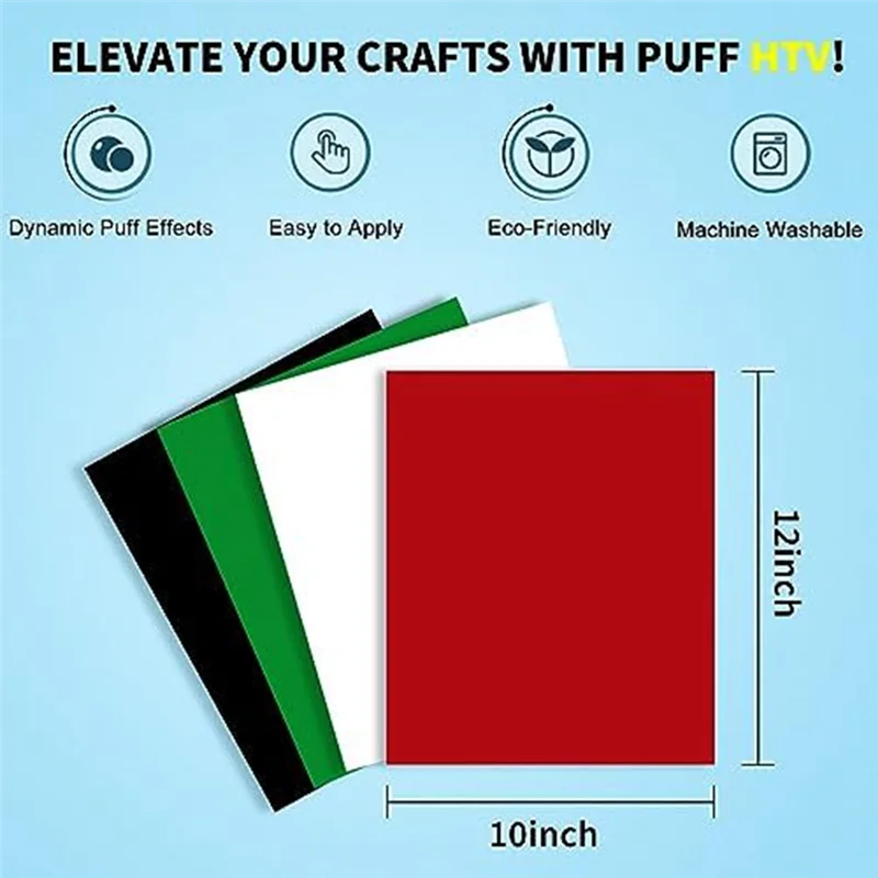 3D Puff Vinyl Теплопередача Для Футболок, Puff Heat Transfer Vinyl Для Легко Режется Прочный Красный