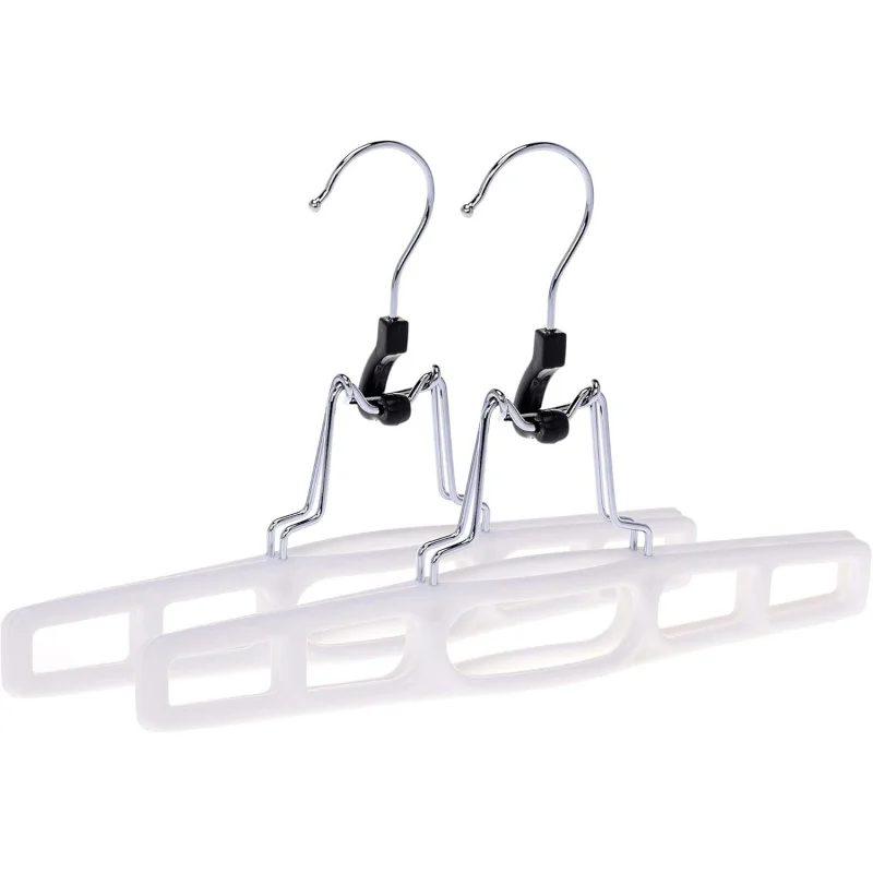 

Premium 2-Pack - Thin Space-Saving Skirt Clamp, Pant Hanger 2-Piece Set, Shorts Hangers With Heavy