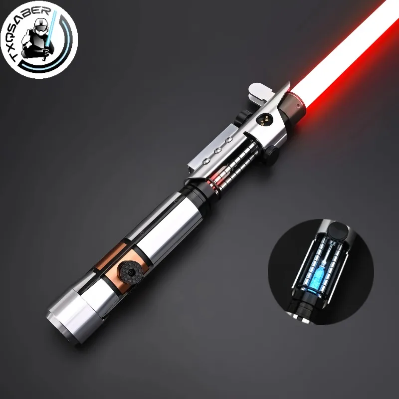 

TXQSABER SKI Crystal Neo Lightsaber Smooth Swing Metal Hilt for Heavy Dueling Colors Sounds Change Cosplay Laser Sword Kids Toys
