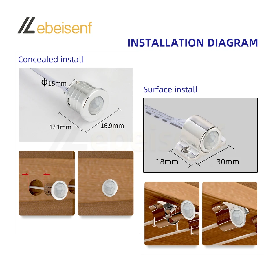 Cabinet Power PIR Infrared Human Motion Sensor Switch Controller 12V 24V 5A for Control low-voltage LED lighting fixtures On/Off