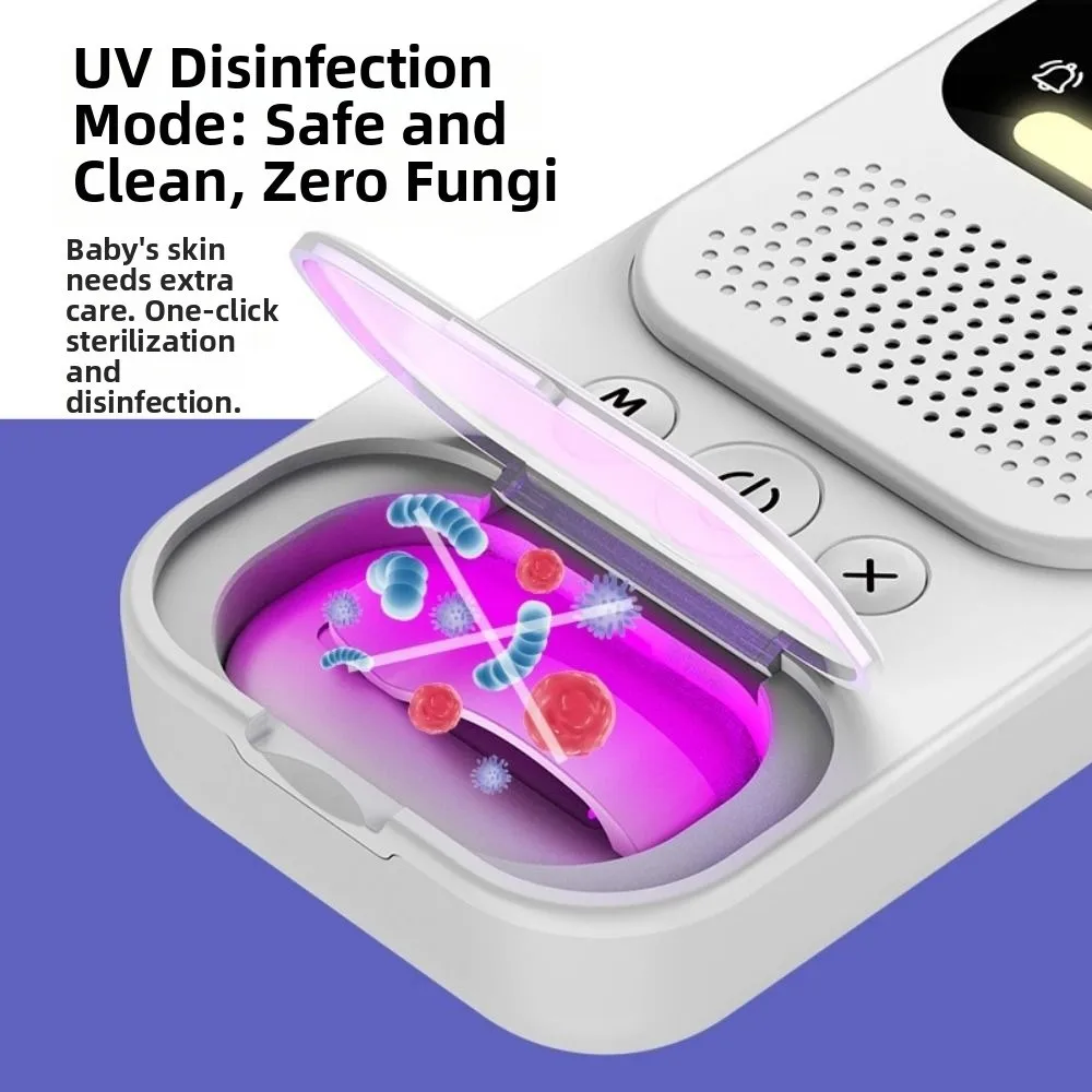 Multi Functional Bedwetting Reminder Device White Noise UV Mode Bedwetting Alarm Loud Sound Wireless Sensor