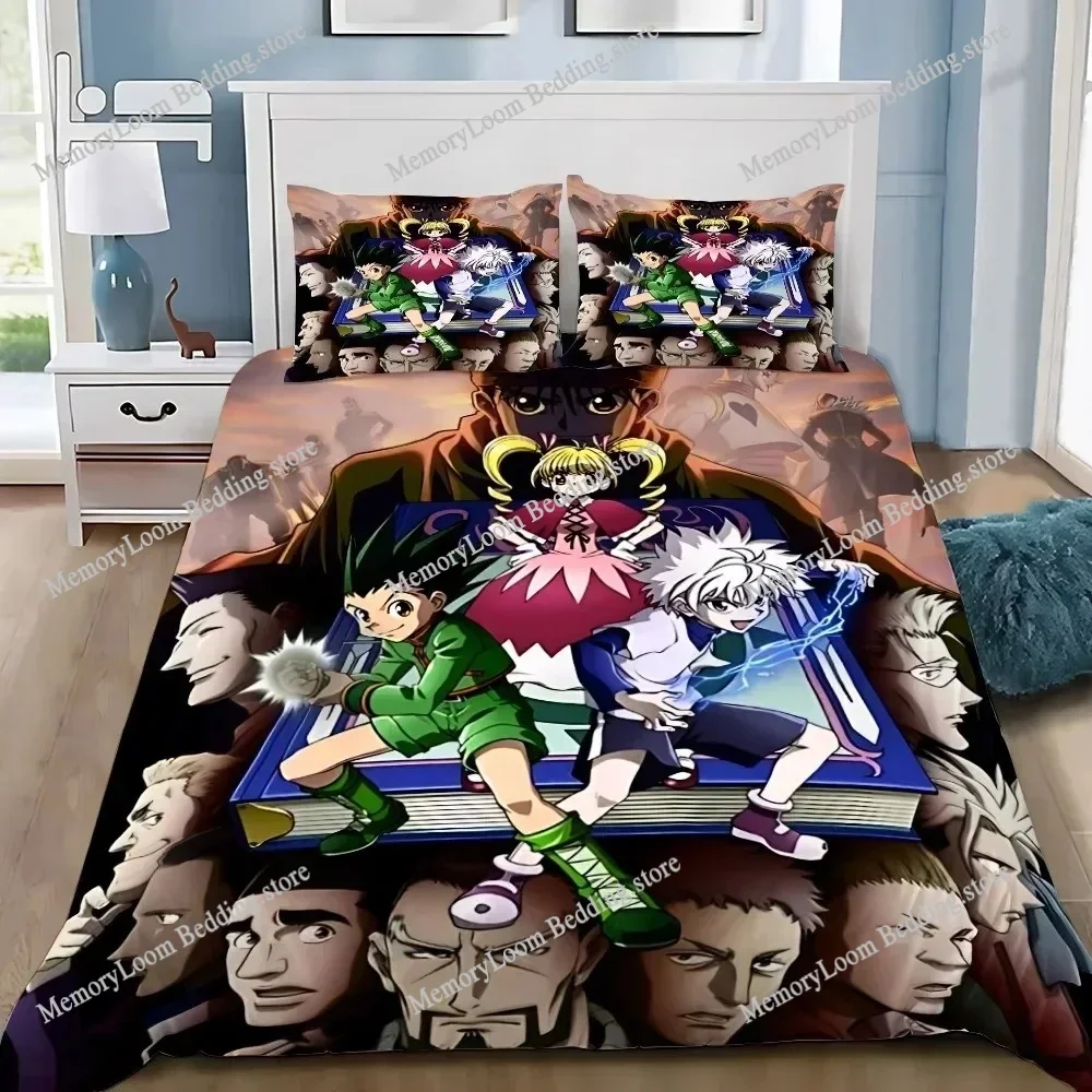 Hunter×Hunter Cartoon Poster Sheets Quilt Covers Bedding Dormitory Sheets Bedding Set Soft Warm Bedding Set Home Textileextile