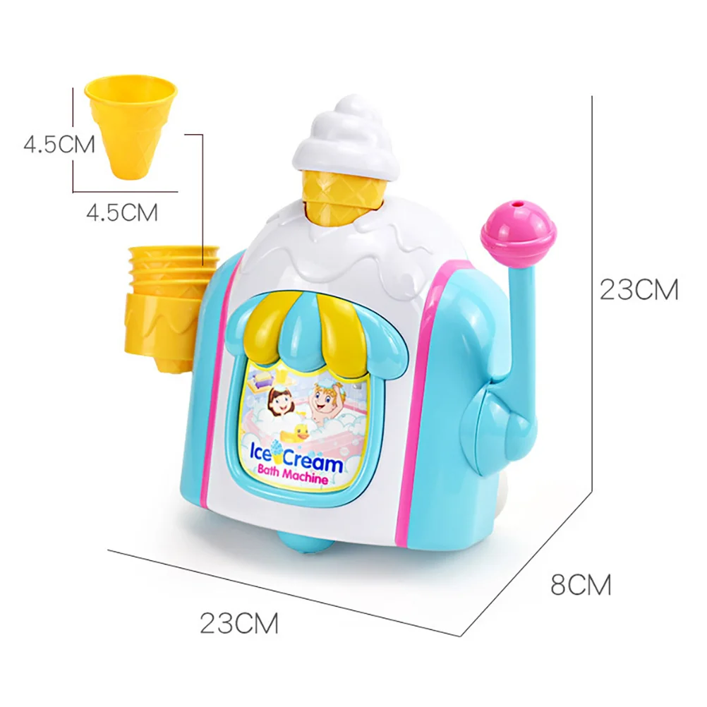 Ice Cream Bubble Machine Bath Toys Baby Bathing Kids Accessories Pretend Child Plaything Abs Blower