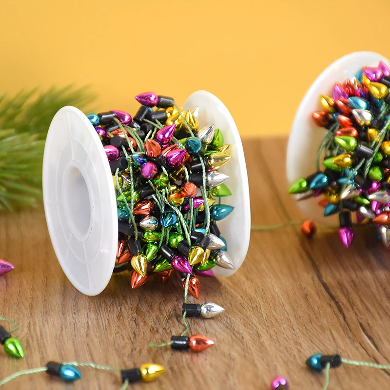 Guirnalda de bombillas coloridas de 5M/rollo, decoraciones navideñas para el hogar, Adornos de árbol de Navidad, regalo de Año Nuevo, casa de