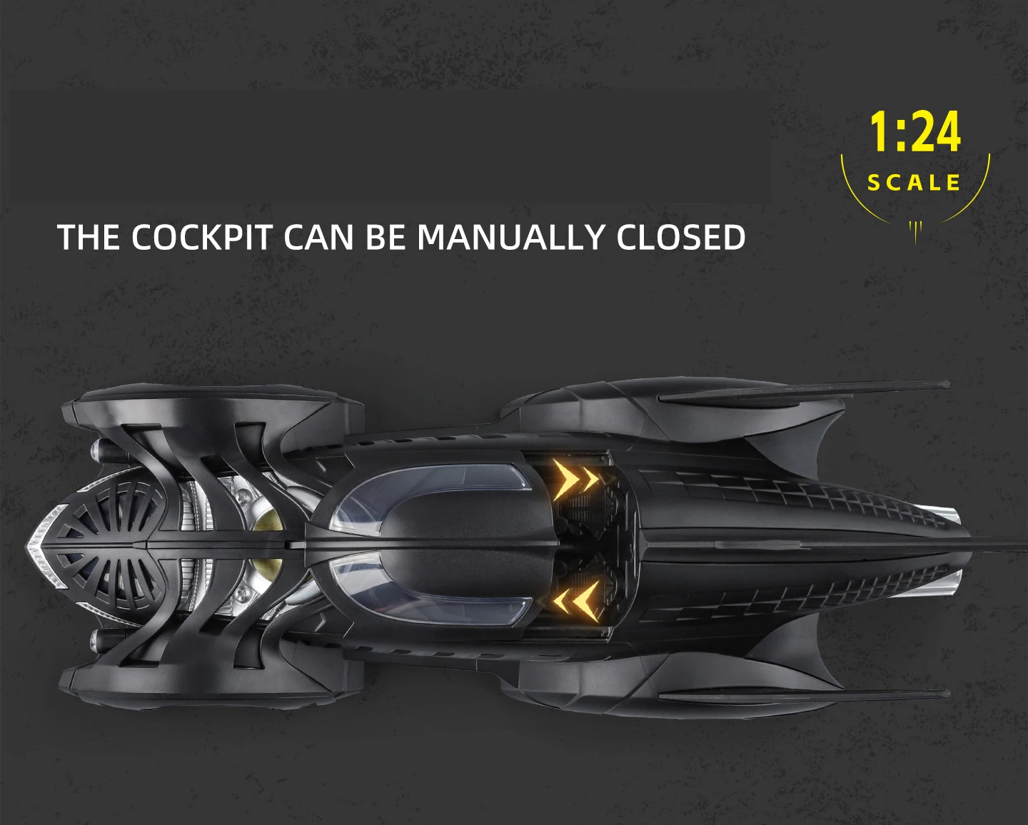 1/24 Classic Movie Car 1995 Batmobile Concept Bat Sports Car Model Alloy Metal Racing Vehicle Car Model Sound Light Kid Toy Gift