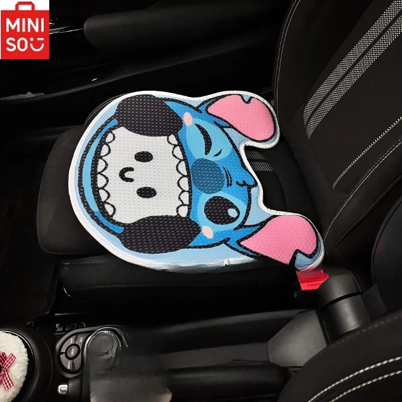 MINISO Disney Stitch автомобильная подушка для безопасности, дышащая подушка для автомобильного сиденья с рассеиванием тепла, подушка для автомобильного сиденья с рисунком медведя, женский салон автомобиля