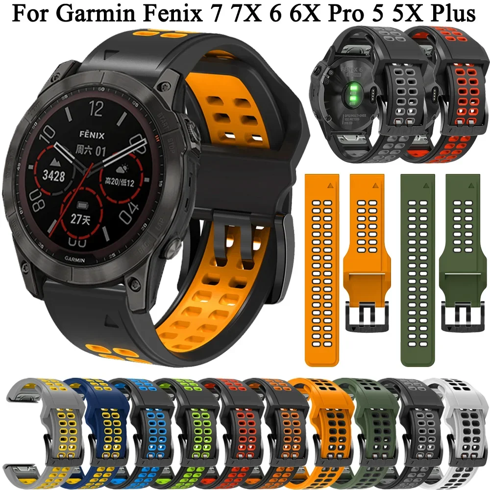 

Replacement Band For Garmin Fenix 6 6X Pro 7 7X 5 5X 3 3HR Smart Watch Straps 22 26mm Silicone Watchband Epix 2 955 945 Bracelet