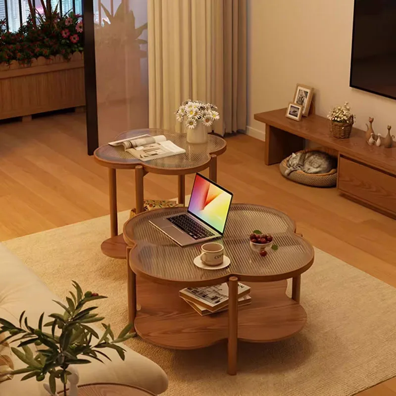 طاولة القهوة الحديثة على شكل سحابة Wabi Sabi Glam طاولة القهوة الفرنسية البسيطة لغرفة المعيشة أثاث بتصميم جمالي